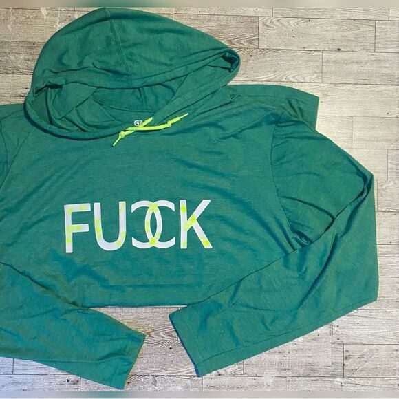 Neon, Custom, Glow In The Dark, F Word, Long Sleeve, Hooded Tee - Picture 13 of 14